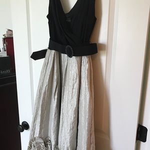 Elegant Black and Tan cocktail dress